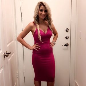 Magenta midi dress